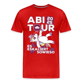 Abi Abschluss 2025 Abitur Abschlussfahrt Abi Tour - Männer Premium Bio T-Shirt - Rot - Vorne - Damien (186cm)
