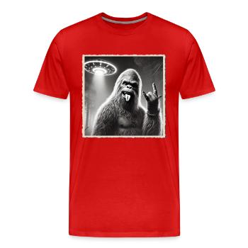 Rock, Rocker, Musique rock, Heavy metal, Rock Hand - T-shirt bio Premium Homme - rouge - Devant - Damien (186cm)