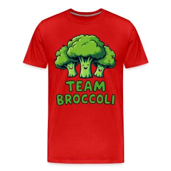 Brocoli, Végétarien, Légumes, Équipe Brocoli - T-shirt bio Premium Homme - rouge - Devant - Damien (186cm)