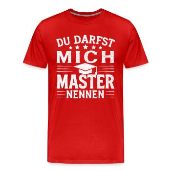 Master Abschluss Absolvent Masterabschluss Student - Männer Premium Bio T-Shirt - Rot - Vorne - Damien (186cm)
