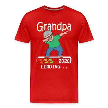 Future grand-mère 2026 chargement futur grand-père - T-shirt bio Premium Homme - rouge - Devant - Damien (186cm)