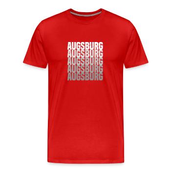 Augsburg - Männer Premium Bio T-Shirt - Rot - Vorne - Damien (186cm)