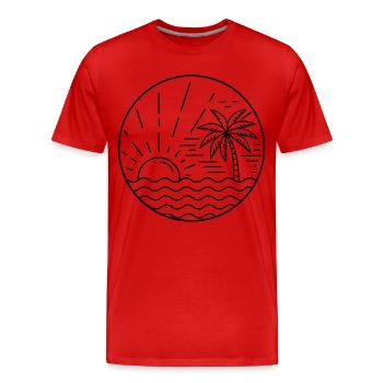 Sunset Circle - Männer Premium Bio T-Shirt - Rot - Vorne - Damien (186cm)