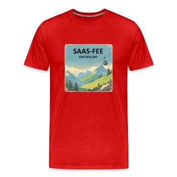 saas fee Switzerland - Men's Premium Organic T-Shirt - red - Front - Damien (186cm)