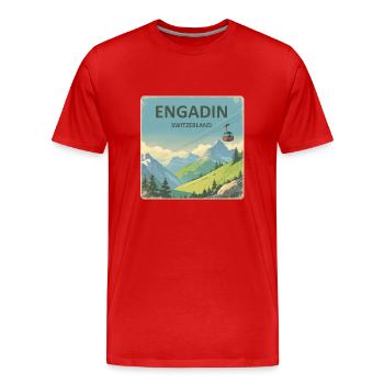 Engadin - Men's Premium Organic T-Shirt - red - Front - Damien (186cm)