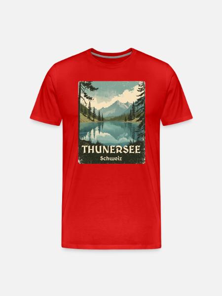 Thunersee - Männer Premium Bio T-Shirt - Rot