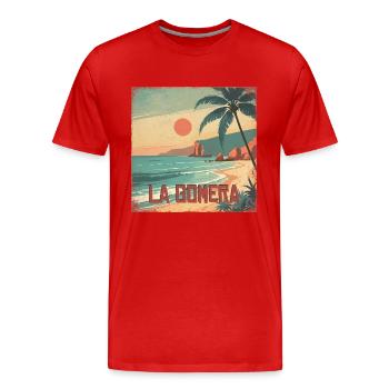 La Gomera - Männer Premium Bio T-Shirt - Rot - Vorne - Damien (186cm)