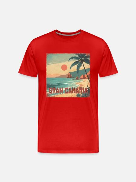 Gran Canaria - Männer Premium Bio T-Shirt - Rot
