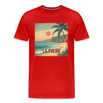La Palma - Men's Premium Organic T-Shirt - red - Front - Damien (186cm)