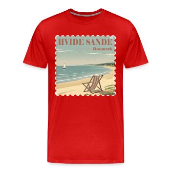 Hvide Sande Dänemark - Männer Premium Bio T-Shirt - Rot - Vorne - Damien (186cm)