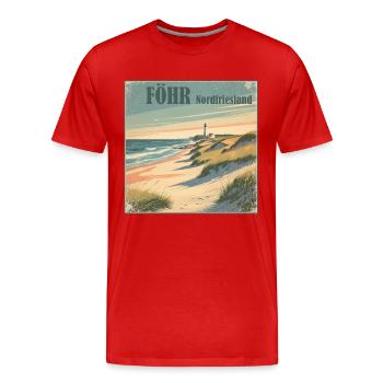 Foehr Nordsee Strand - Männer Premium Bio T-Shirt - Rot - Vorne - Damien (186cm)