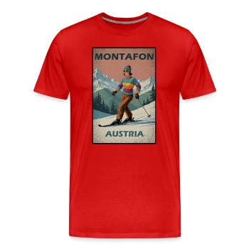 Montafon Skifahren Alpen - Männer Premium Bio T-Shirt - Rot - Vorne - Damien (186cm)