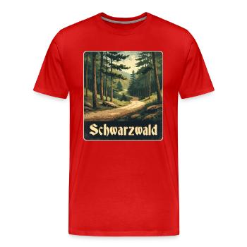 Sentier de la Forêt-Noire - T-shirt bio Premium Homme - rouge - Devant - Damien (186cm)