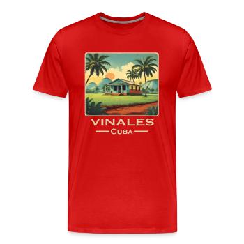 Vinales Cuba alternative retro - Men's Premium Organic T-Shirt - red - Front - Damien (186cm)
