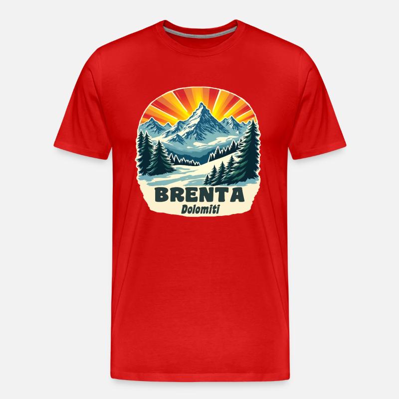 Brenta Dolomiten - Männer Premium Bio T-Shirt - Rot