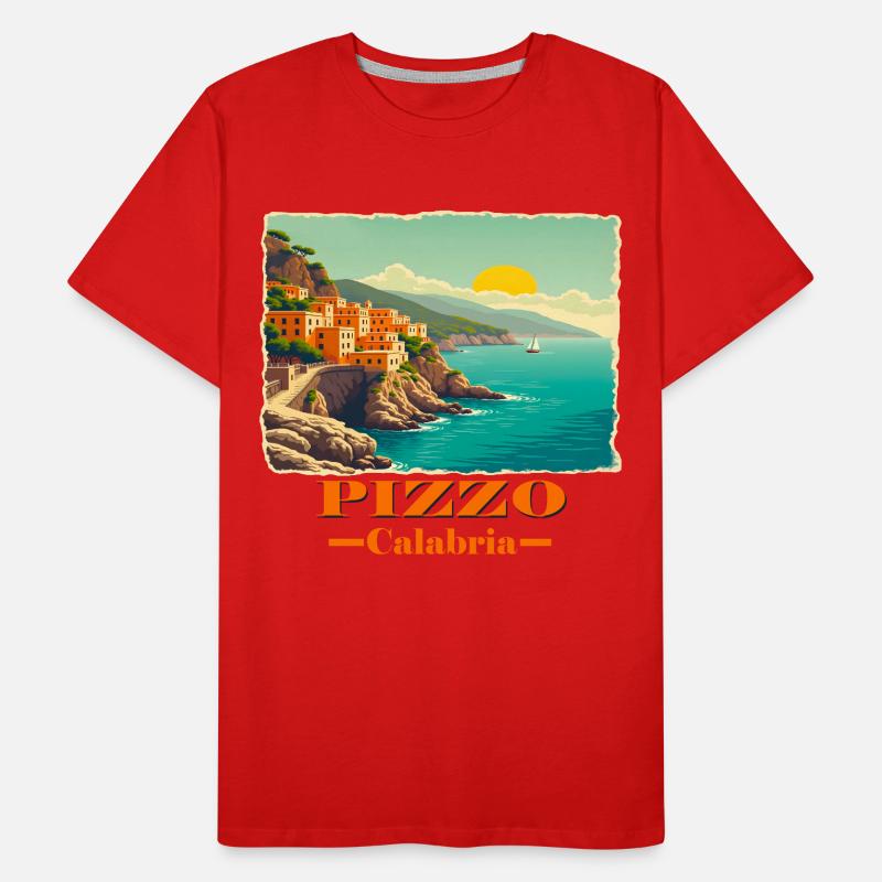 Pizzo Calabre orange T-shirt bio Premium Homme