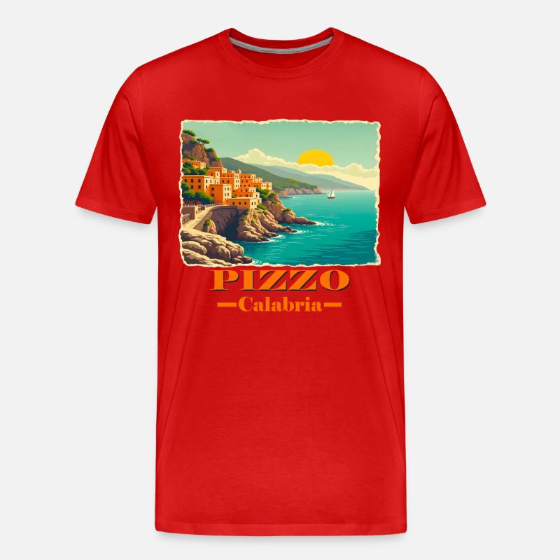 Pizzo Calabria orange - Men's Premium Organic T-Shirt - red