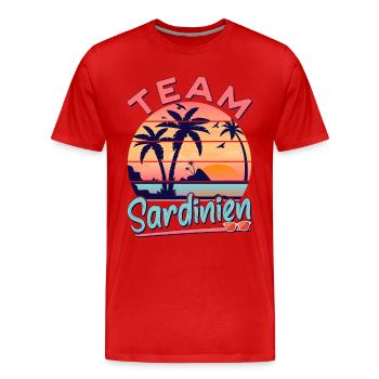 Sardinien Urlaub Party Outfit Team Sardinien - Männer Premium Bio T-Shirt - Rot - Vorne - Damien (186cm)