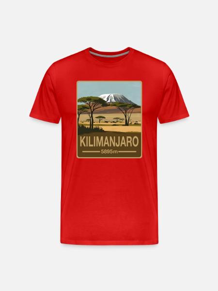 Kilimanscharo - Männer Premium Bio T-Shirt - Rot