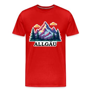 Allgäu bunt - Männer Premium Bio T-Shirt - Rot - Vorne - Damien (186cm)