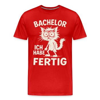 Bachelor Abschluss Absolvent BWL Student Studium - Männer Premium Bio T-Shirt - Rot - Vorne - Damien (186cm)