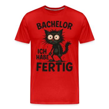 Bachelor Abschluss Absolvent BWL Student Studium - Männer Premium Bio T-Shirt - Rot - Vorne - Damien (186cm)