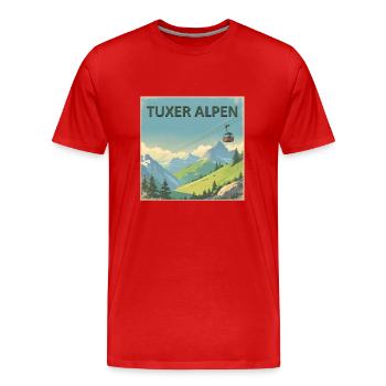 Tux Alpes Tyrol - T-shirt bio Premium Homme - rouge - Devant - Damien (186cm)