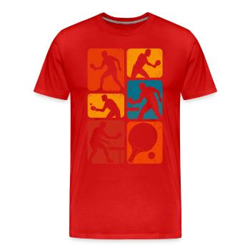 Tennis de table, Ping pong, Joueur de ping-pong - T-shirt bio Premium Homme - rouge - Devant - Damien (186cm)