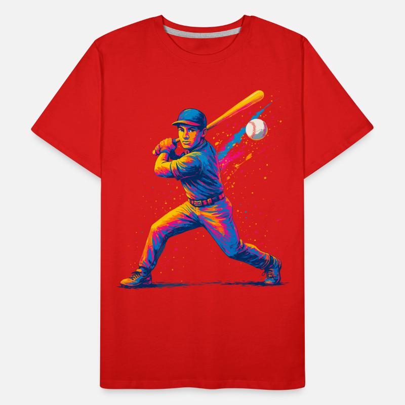 Baseball Baseballspieler Mann Männer Premium Bio T-Shirt