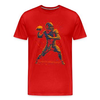 Football Joueur de football Homme - T-shirt bio Premium Homme - rouge - Devant - Damien (186cm)