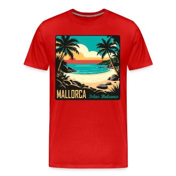 Majorque, Îles Baléares - T-shirt bio Premium Homme - rouge - Devant - Damien (186cm)