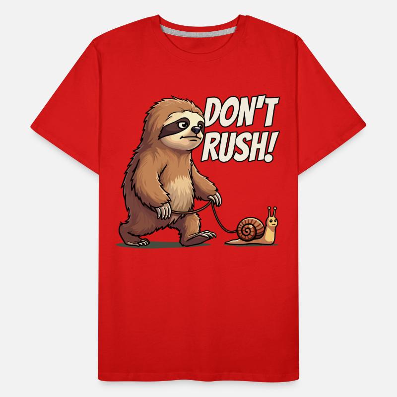 Faultier Spruch, Don't Rush, Schnecke Wandern Männer Premium Bio T-Shirt