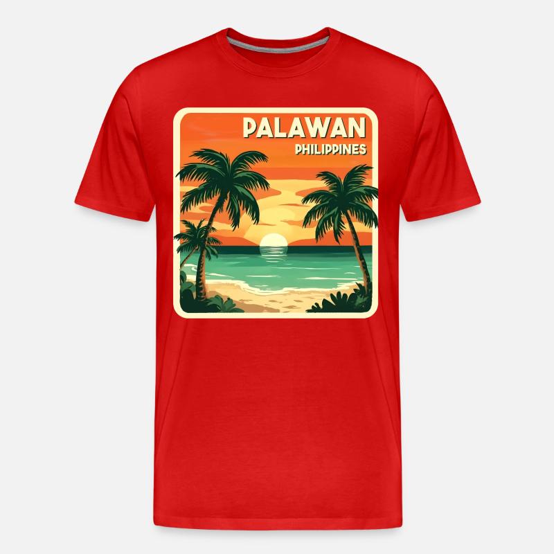 Palawan Philippines - Männer Premium Bio T-Shirt - Rot