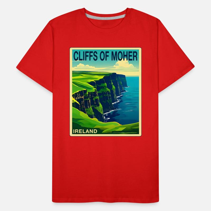 falaises de moher Irlande T-shirt bio Premium Homme