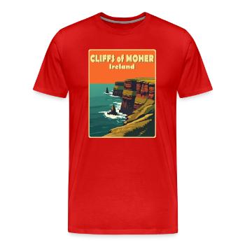 falaises de moher Irlande - T-shirt bio Premium Homme - rouge - Devant - Damien (186cm)