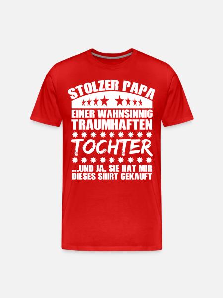 Traumhafte Tochter - Männer Premium Bio T-Shirt - Rot