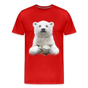 BARISTA (EBENE) - Männer Premium Bio T-Shirt - Rot - Vorne - Damien (186cm)