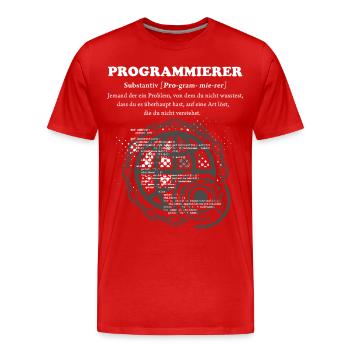 Programmierer Duden - Männer Premium Bio T-Shirt - Rot - Vorne - Damien (186cm)