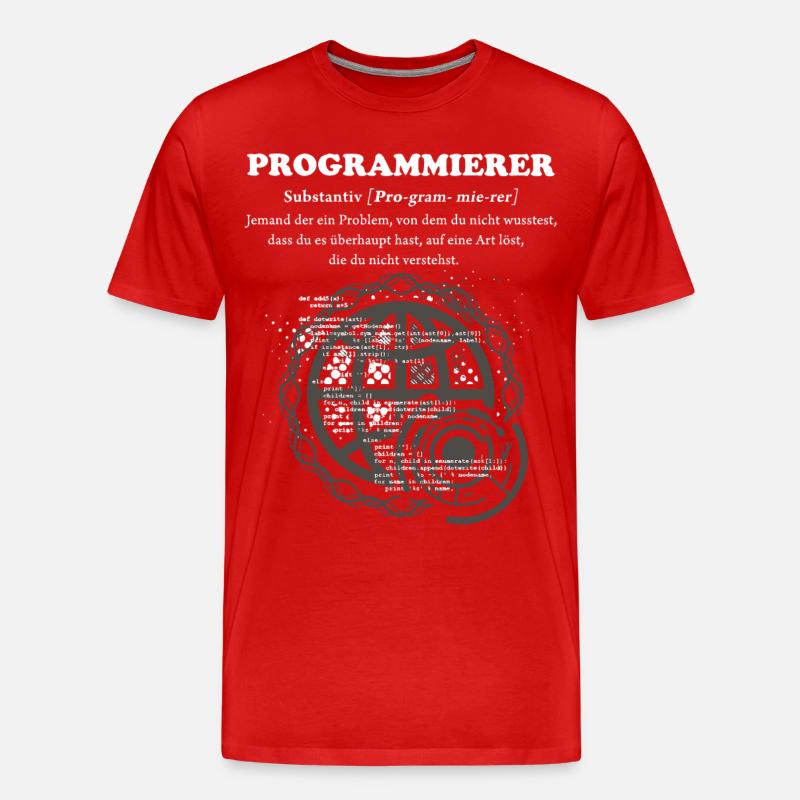 Programmierer Duden - Männer Premium Bio T-Shirt - Rot