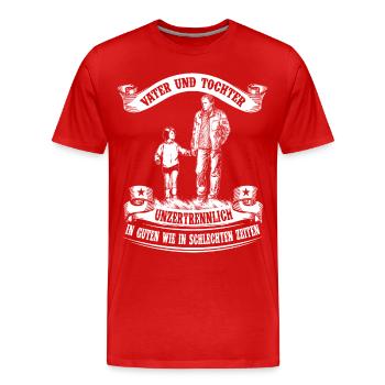 Père et fille - inséparable - T-shirt bio Premium Homme - rouge - Devant - Damien (186cm)