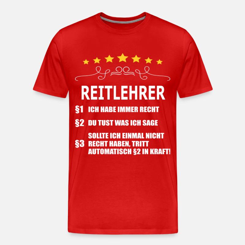 REITLEHRER - Männer Premium Bio T-Shirt - Rot