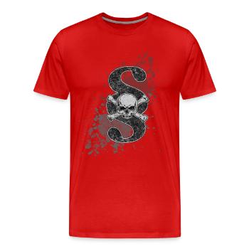 Paragraph Jolly Roger - Männer Premium Bio T-Shirt - Rot - Vorne - Damien (186cm)