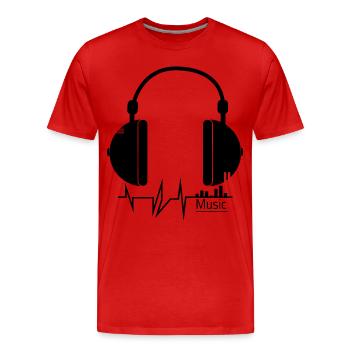 Musique - musique - T-shirt bio Premium Homme - rouge - Devant - Damien (186cm)