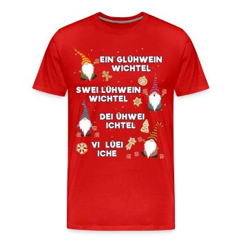 Glühwein Wichtel - Männer Premium Bio T-Shirt - Rot - Vorne - Damien (186cm)