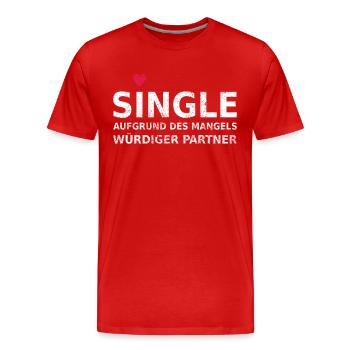 Single - Männer Premium Bio T-Shirt - Rot - Vorne - Damien (186cm)