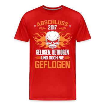 abschluss abitur 2017 - Männer Premium Bio T-Shirt - Rot - Vorne - Damien (186cm)