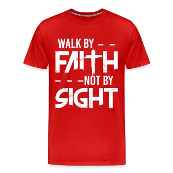 Foi foi chrétien christianisme église - T-shirt bio Premium Homme - rouge - Devant - Damien (186cm)