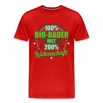 Bio-Bauer - Männer Premium Bio T-Shirt - Rot - Vorne - Damien (186cm)
