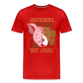 Cadeau végétarien - T-shirt bio Premium Homme - rouge - Devant - Damien (186cm)