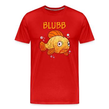 Blubb Goldfisch Süßer Fisch Aquarium Fischchen - Männer Premium Bio T-Shirt - Rot - Vorne - Damien (186cm)